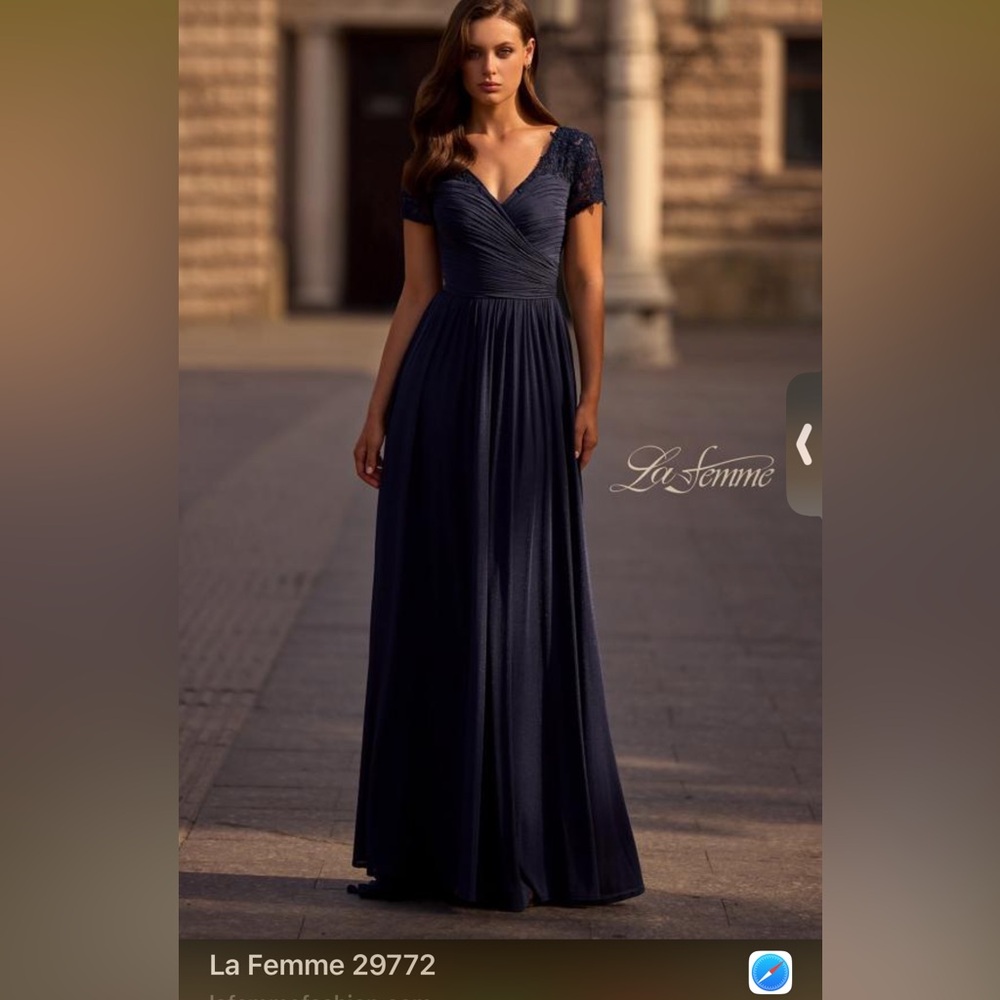 La Femme Deep Blue Maxi Dress